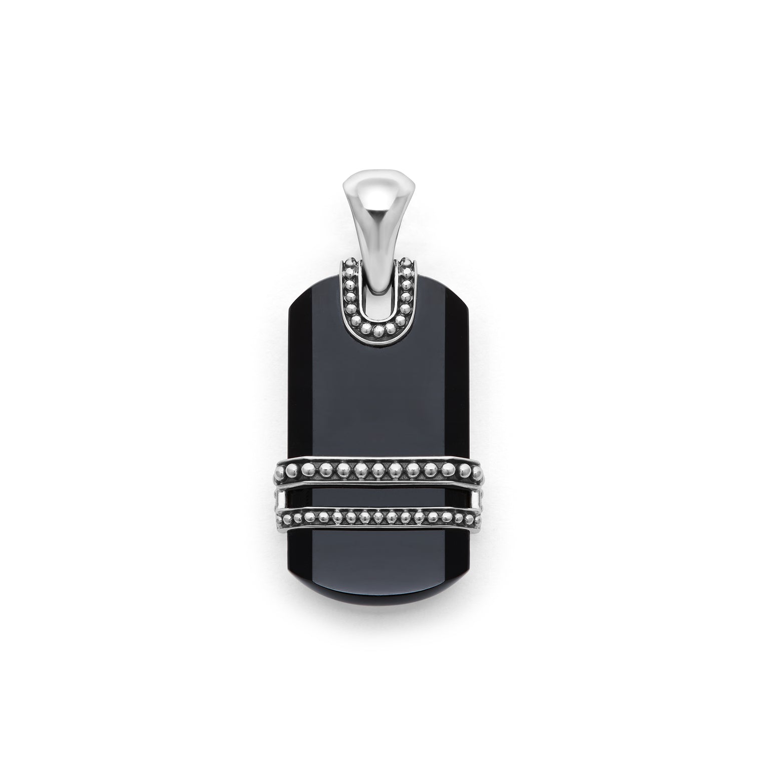 LAGOS Anthem Black Agate Tag Amulet